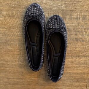 Elegant Black Beaded Flats
